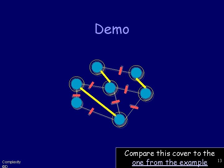 Demo Complexity ©D Compare this cover to the one from the example 13 