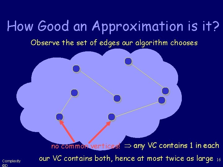 How Good an Approximation is it? Observe the set of edges our algorithm chooses