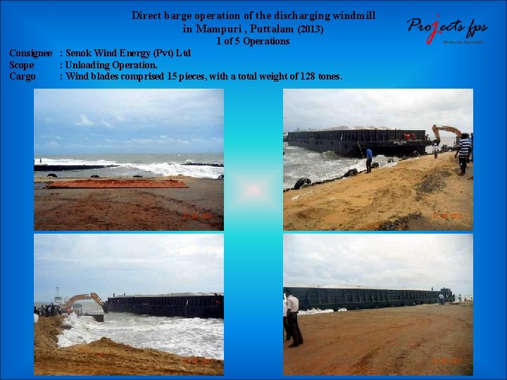 Direct barge operation of the discharging windmill in Mampuri , Puttalam (2013) 1 of