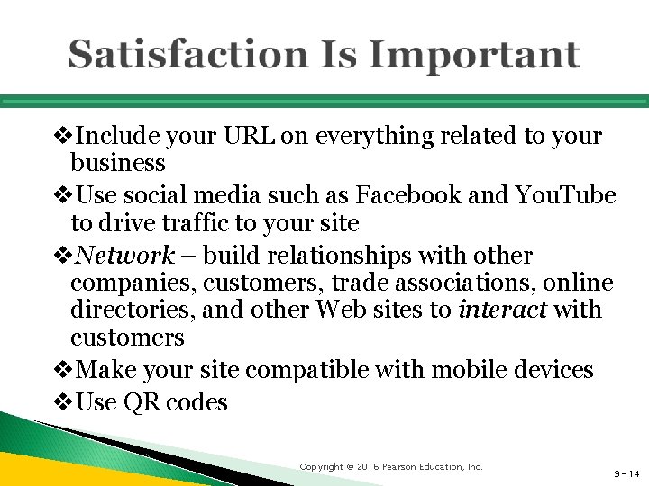 v. Include your URL on everything related to your business v. Use social media