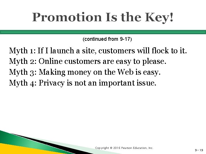 (continued from 9 -17) Myth 1: If I launch a site, customers will flock