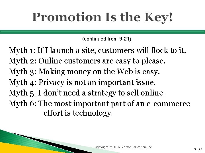 (continued from 9 -21) Myth 1: If I launch a site, customers will flock