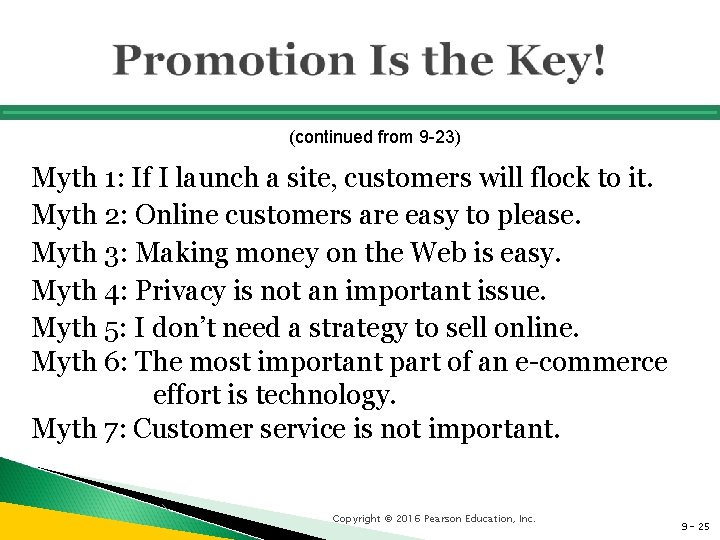 (continued from 9 -23) Myth 1: If I launch a site, customers will flock