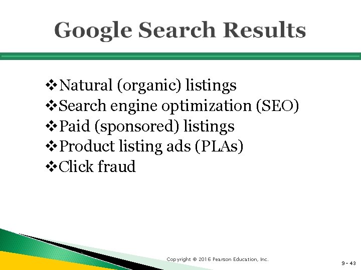 v. Natural (organic) listings v. Search engine optimization (SEO) v. Paid (sponsored) listings v.