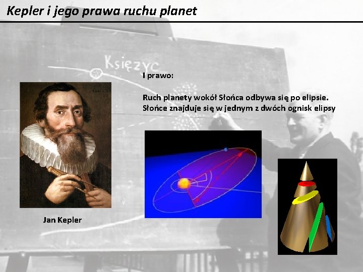 Kepler i jego prawa ruchu planet I prawo: Ruch planety wokół Słońca odbywa się Kepler i jego prawa ruchu planet I prawo: Ruch planety wokół Słońca odbywa się