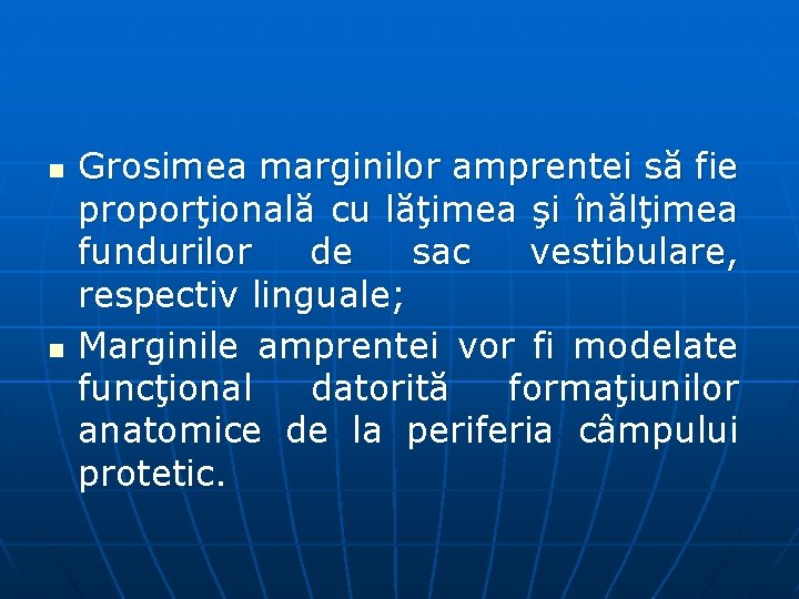 n n Grosimea marginilor amprentei să fie proporţională cu lăţimea şi înălţimea fundurilor de