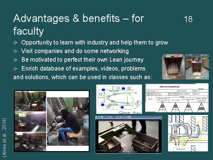 Advantages & benefits – for faculty Opportunity to learn with industry and help them
