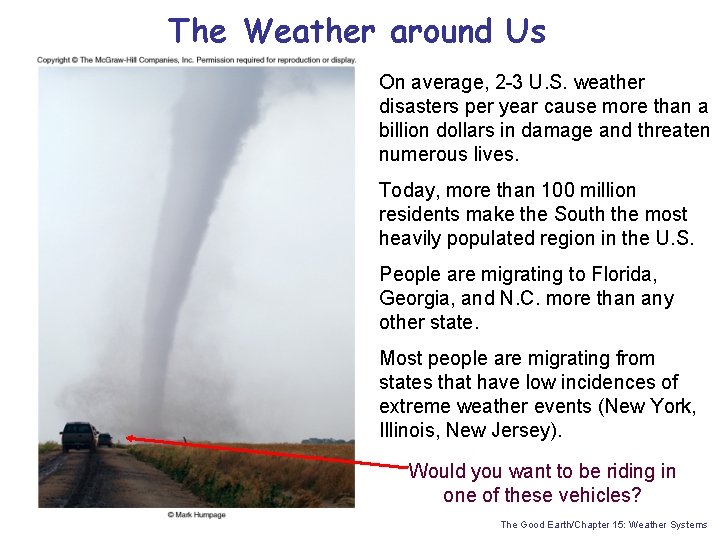 The Weather around Us On average, 2 -3 U. S. weather disasters per year