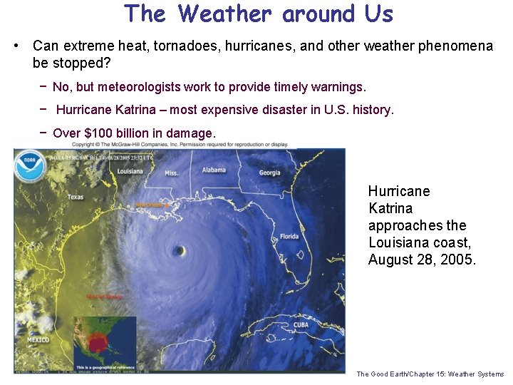 The Weather around Us • Can extreme heat, tornadoes, hurricanes, and other weather phenomena
