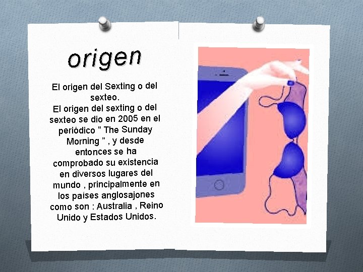 origen El origen del Sexting o del sexteo. El origen del sexting o del