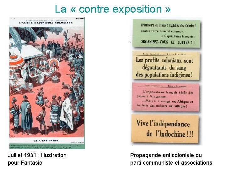 La « contre exposition » Juillet 1931 : illustration pour Fantasio Propagande anticoloniale du