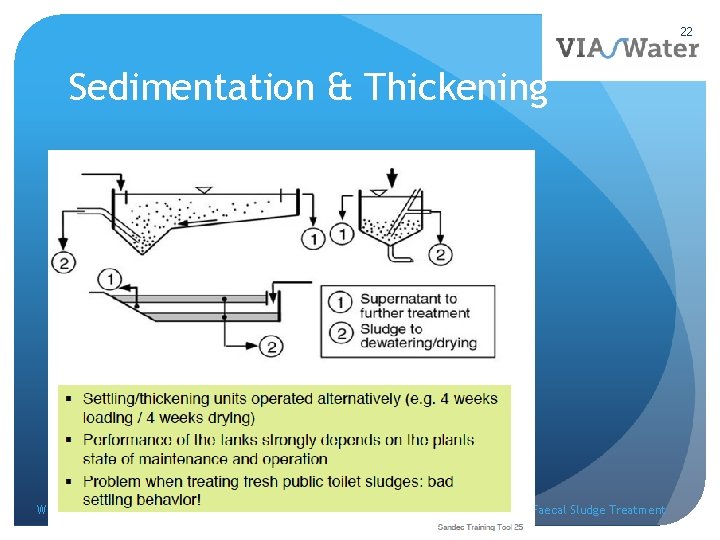 22 Sedimentation & Thickening Webinar February 2016 Faecal Sludge Treatment 