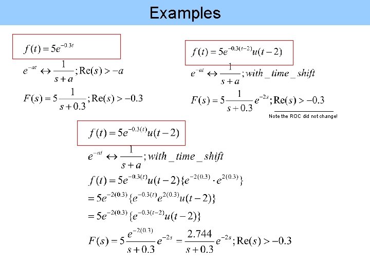 Examples Note the ROC did not change! 