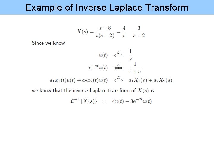 Example of Inverse Laplace Transform 