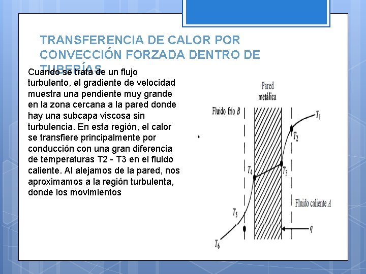 TRANSFERENCIA DE CALOR POR CONVECCIÓN FORZADA DENTRO DE TUBERÍAS Cuando se trata de un