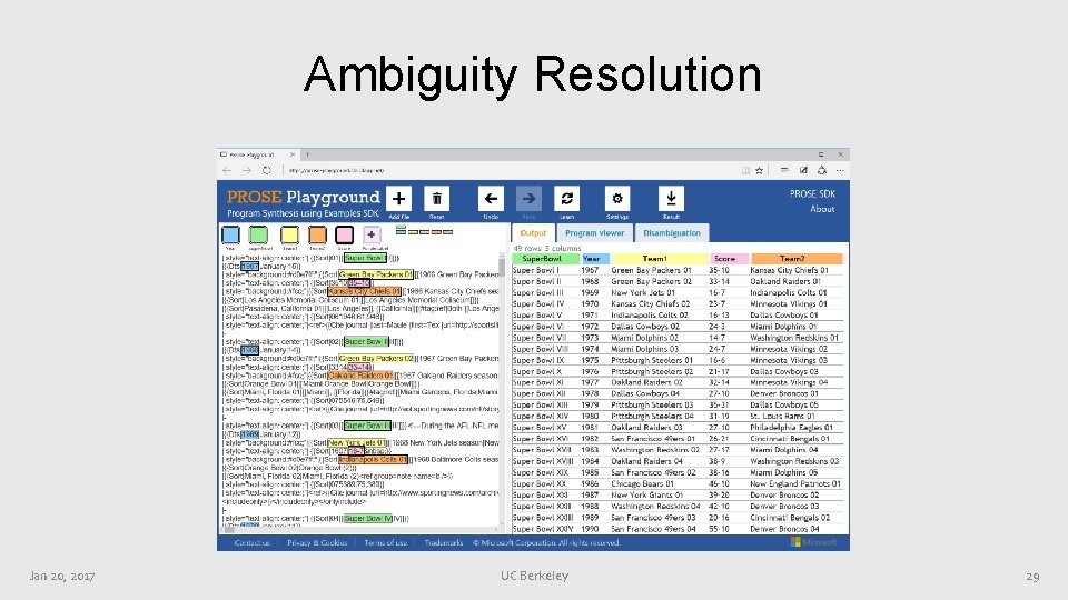 Ambiguity Resolution Jan 20, 2017 UC Berkeley 29 Ambiguity Resolution Jan 20, 2017 UC Berkeley 29