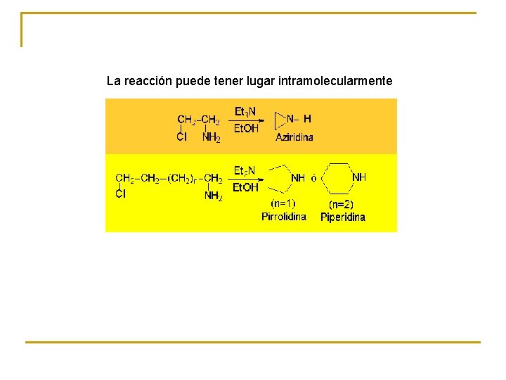 La reacción puede tener lugar intramolecularmente 
