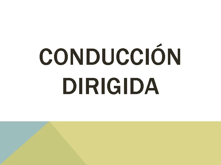 CONDUCCIÓN DIRIGIDA 