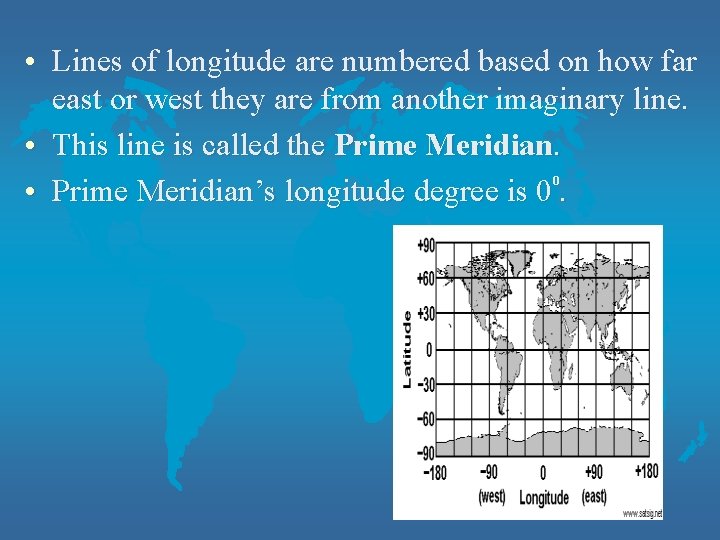  • Lines of longitude are numbered based on how far east or west