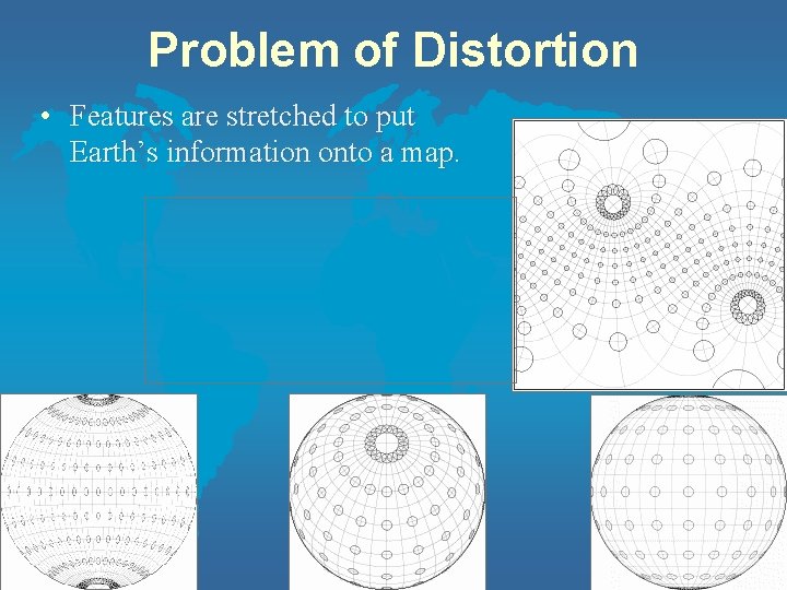 Problem of Distortion • Features are stretched to put Earth’s information onto a map.