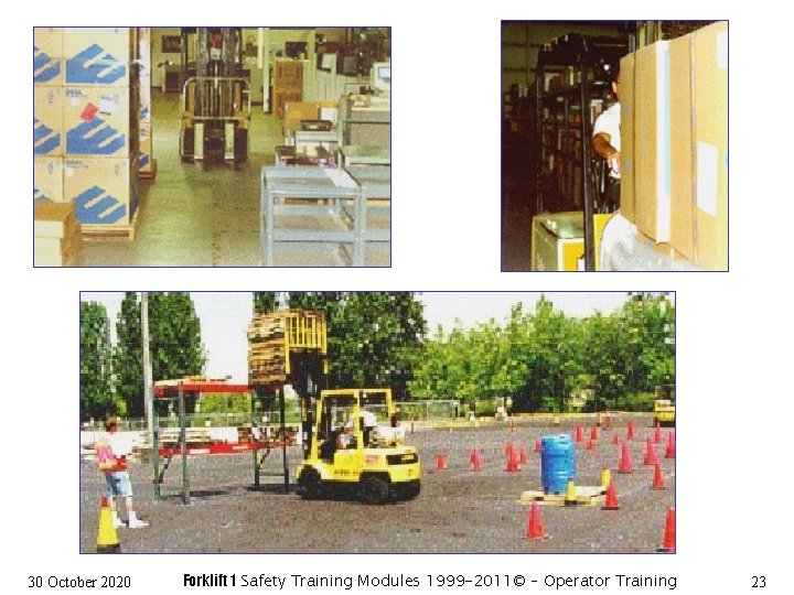 30 October 2020 Forklift 1 Safety Training Modules 1999 -2011© – Operator Training 23