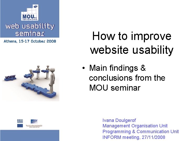 How to improve website usability • Main findings & conclusions from the MOU seminar