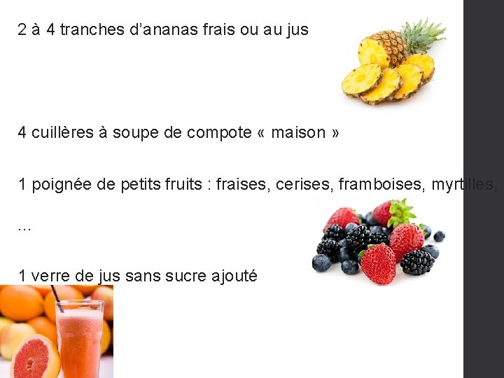 2 à 4 tranches d’ananas frais ou au jus 4 cuillères à soupe de