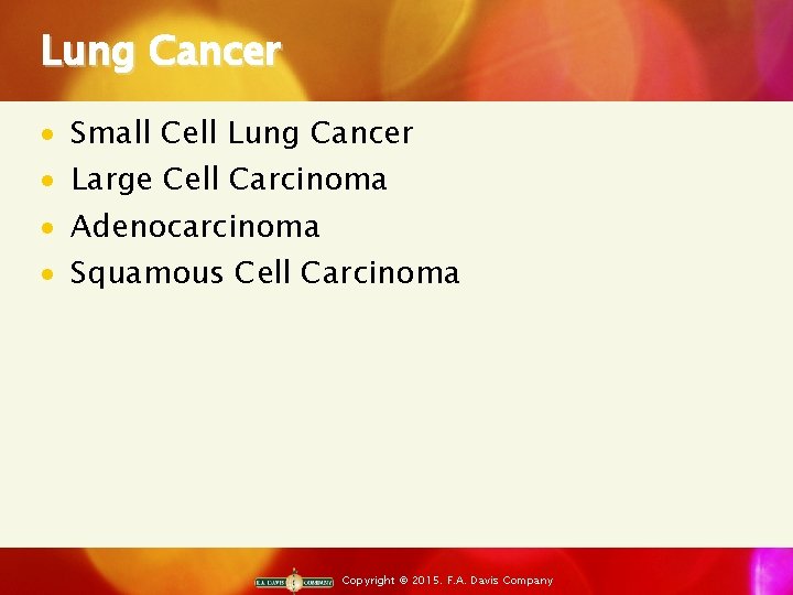 Lung Cancer · · Small Cell Lung Cancer Large Cell Carcinoma Adenocarcinoma Squamous Cell