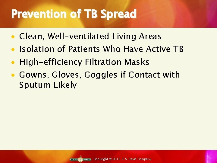 Prevention of TB Spread · · Clean, Well-ventilated Living Areas Isolation of Patients Who