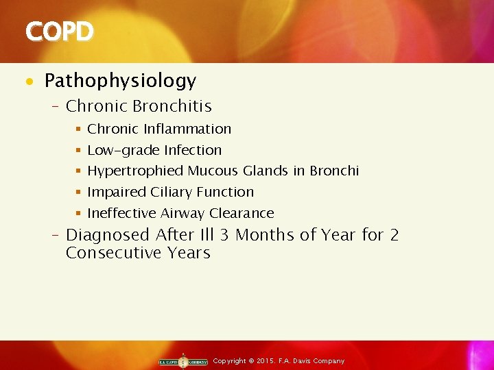 COPD · Pathophysiology ‒ Chronic Bronchitis § § § Chronic Inflammation Low-grade Infection Hypertrophied