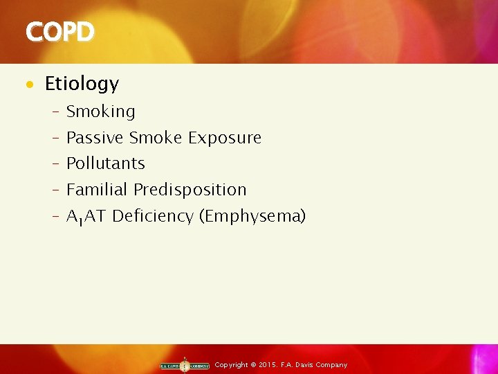 COPD · Etiology ‒ Smoking ‒ Passive Smoke Exposure ‒ Pollutants ‒ Familial Predisposition