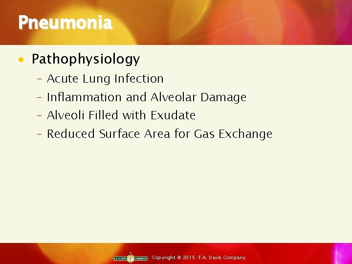 Pneumonia · Pathophysiology ‒ Acute Lung Infection ‒ Inflammation and Alveolar Damage ‒ Alveoli