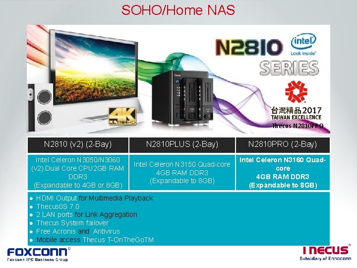 SOHO/Home NAS Thecus N 2810 PRO N 2810 (v 2) (2 -Bay) N 2810 SOHO/Home NAS Thecus N 2810 PRO N 2810 (v 2) (2 -Bay) N 2810
