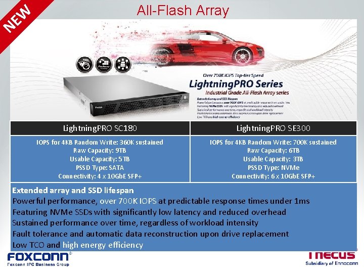 W E N All-Flash Array Lightning. PRO SC 180 Lightning. PRO SE 300 IOPS W E N All-Flash Array Lightning. PRO SC 180 Lightning. PRO SE 300 IOPS