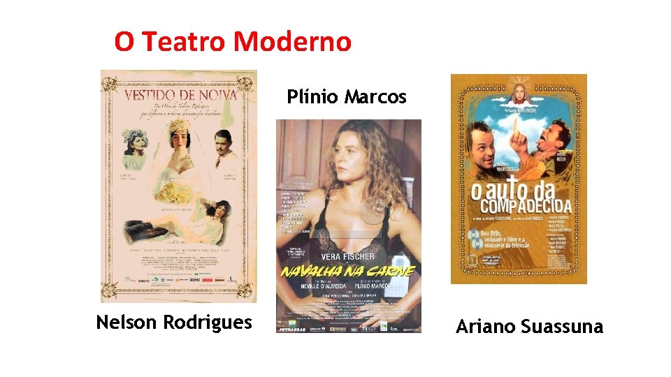 O Teatro Moderno Plínio Marcos Nelson Rodrigues Ariano Suassuna 