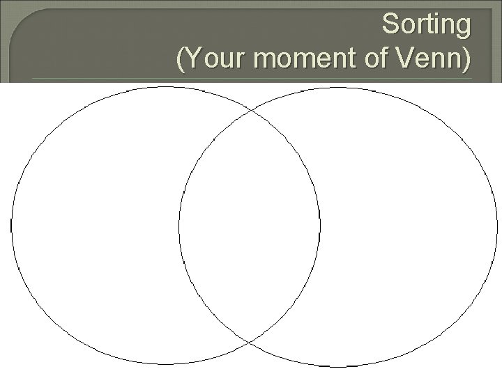 Sorting (Your moment of Venn) 