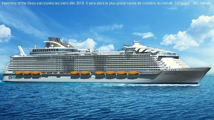 Harmony of the Seas parcourera les mers dès 2016. Il sera alors le plus