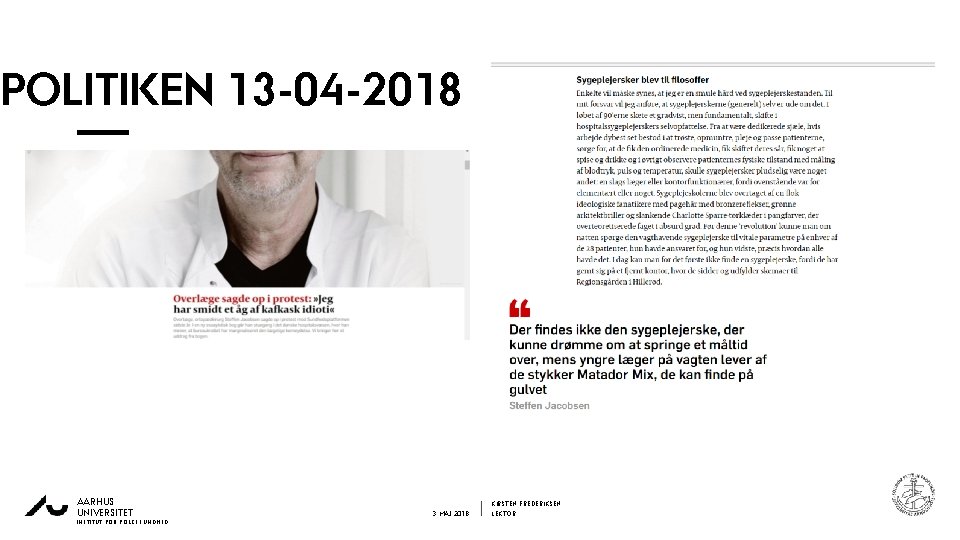 POLITIKEN 13 -04 -2018 3 1 - 1 0 - 2 0 2 AARHUS