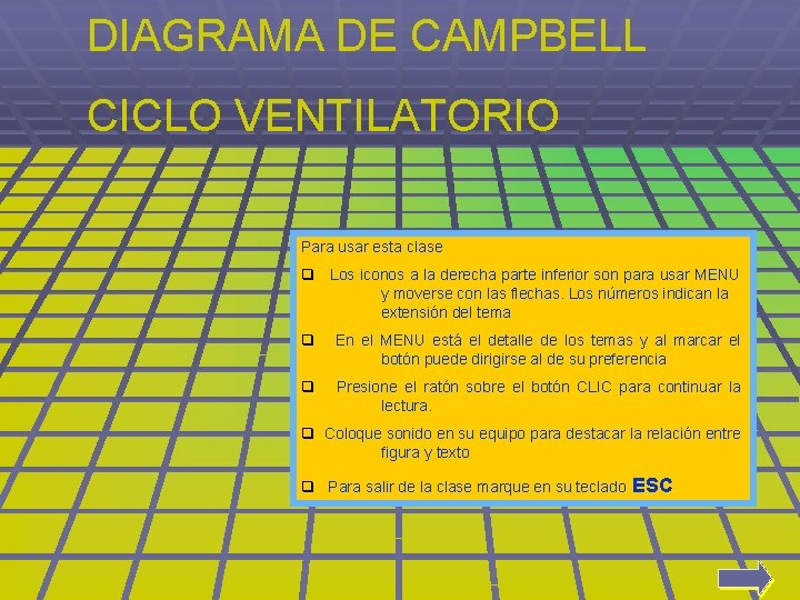 DIAGRAMA DE CAMPBELL CICLO VENTILATORIO Para usar esta clase q Los iconos a la