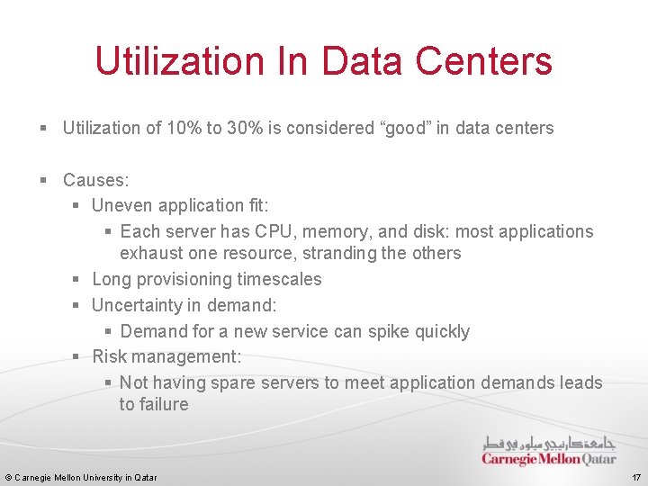 Utilization In Data Centers § Utilization of 10% to 30% is considered “good” in