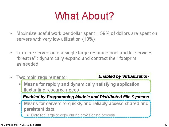 What About? § Maximize useful work per dollar spent – 59% of dollars are