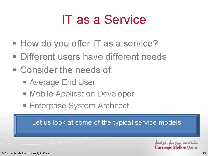 IT as a Service § How do you offer IT as a service? §