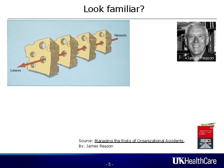 Look familiar? • James Reason Source: Managing the Risks of Organizational Accidents, By: James