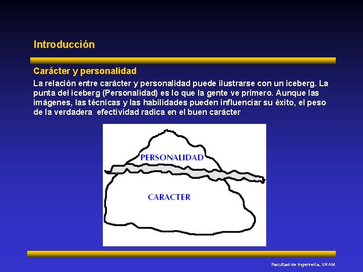 Introducción Carácter y personalidad La relación entre carácter y personalidad puede ilustrarse con un