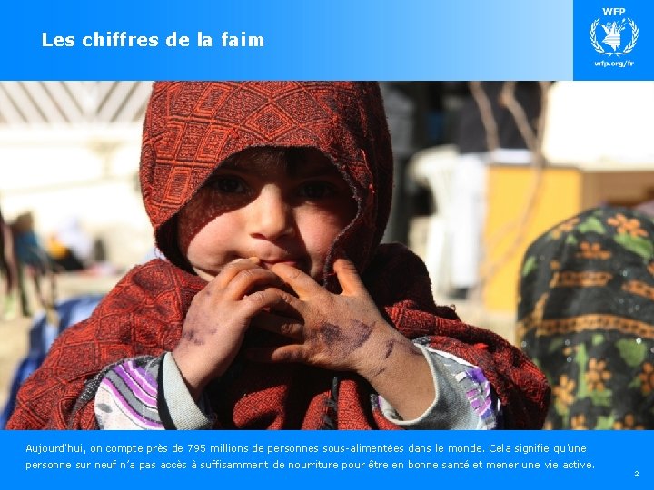 Les chiffres de la faim Aujourd'hui, on compte près de 795 millions de personnes Les chiffres de la faim Aujourd'hui, on compte près de 795 millions de personnes