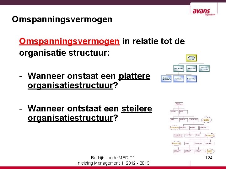 Omspanningsvermogen in relatie tot de organisatie structuur: - Wanneer onstaat een plattere organisatiestructuur? -