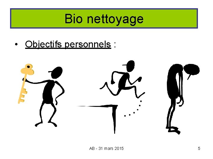 Bio nettoyage • Objectifs personnels : AB - 31 mars 2015 5 