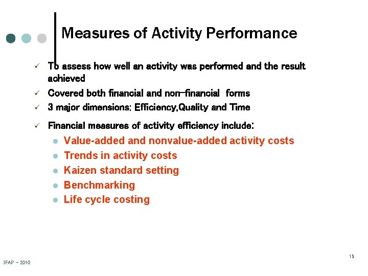 Lecture 4 Activity Based Management IFAP 2010 Objectives