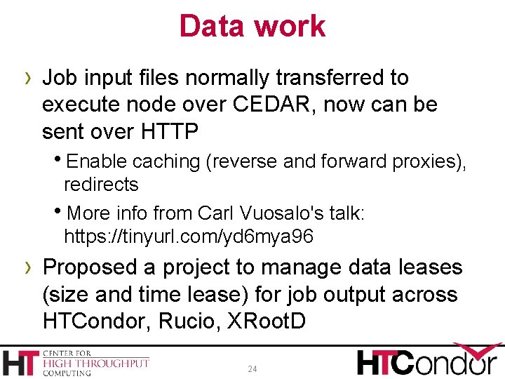 Data work › Job input files normally transferred to execute node over CEDAR, now