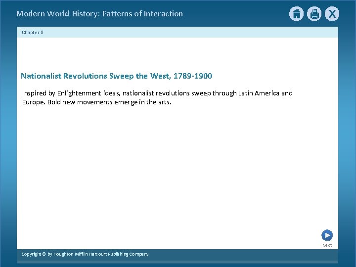 Modern World History: Patterns of Interaction Chapter 8 Nationalist Revolutions Sweep the West, 1789